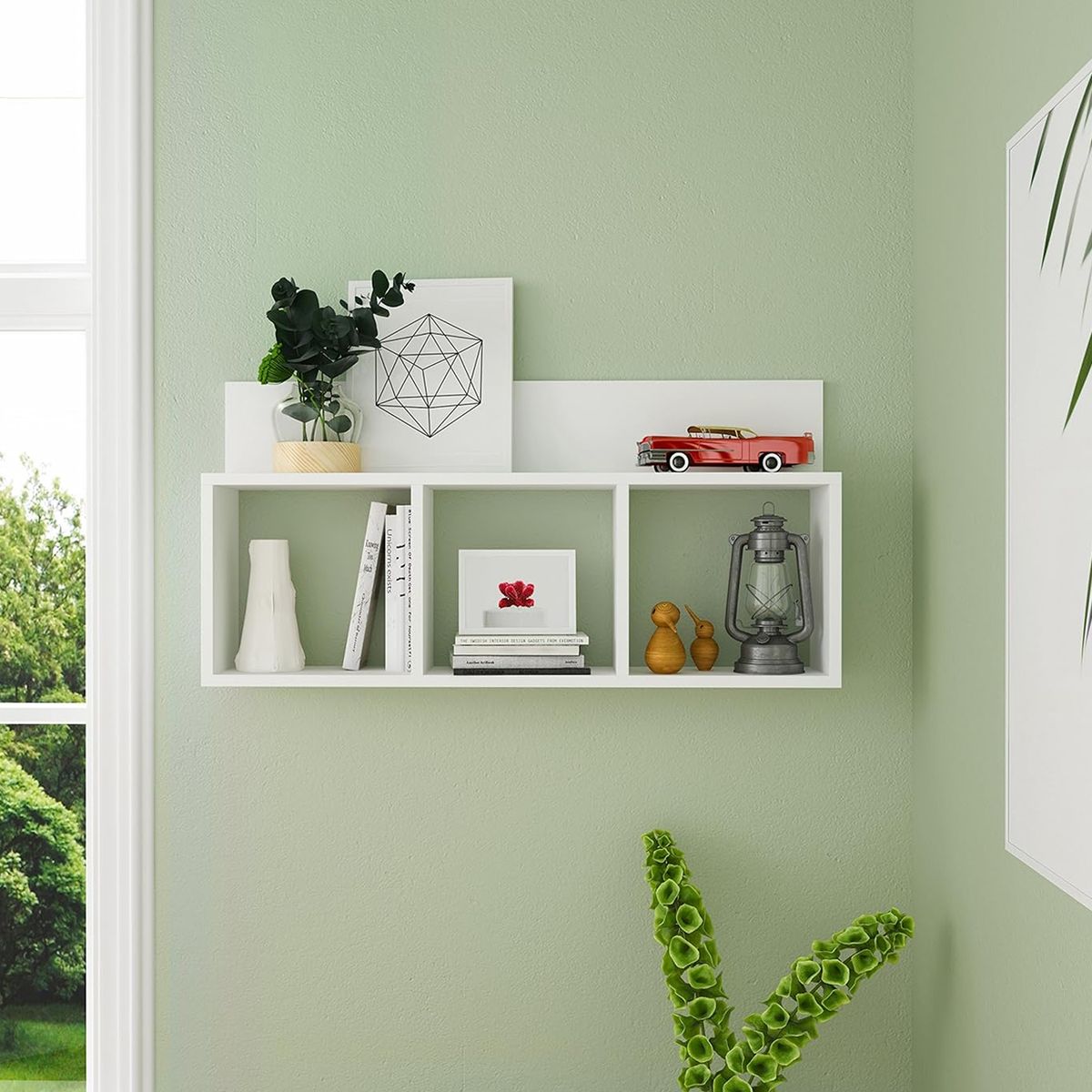 GENERICO - Repisa Flotante Moderna de Melamina Blanco 80x49cm