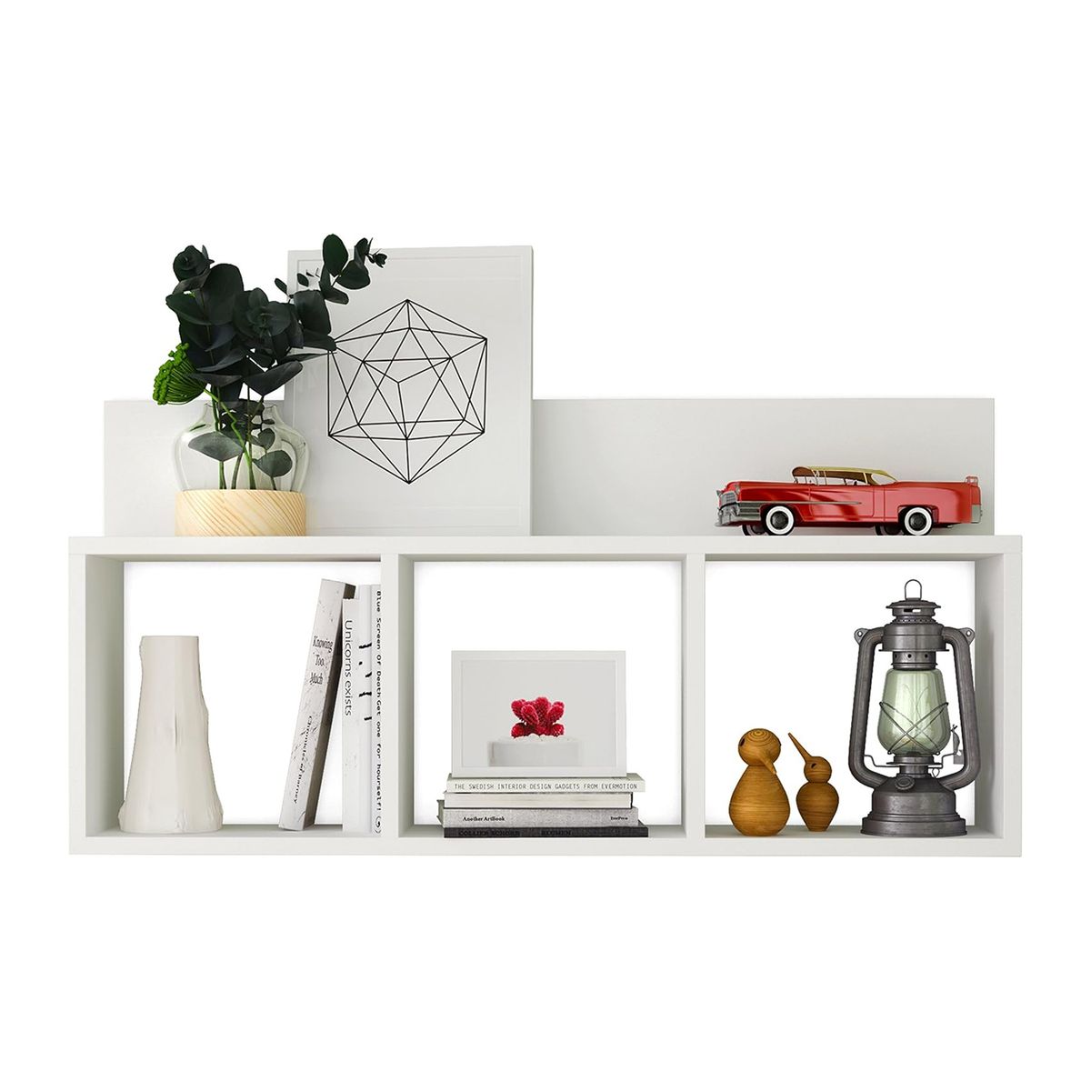 GENERICO - Repisa Flotante Moderna de Melamina Blanco 80x49cm