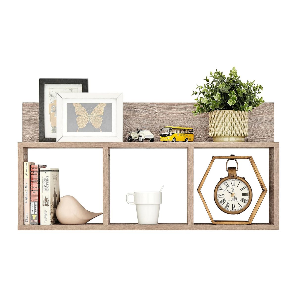 GENERICO - Repisa Flotante Moderna de Melamina Castaño 80x49 cm