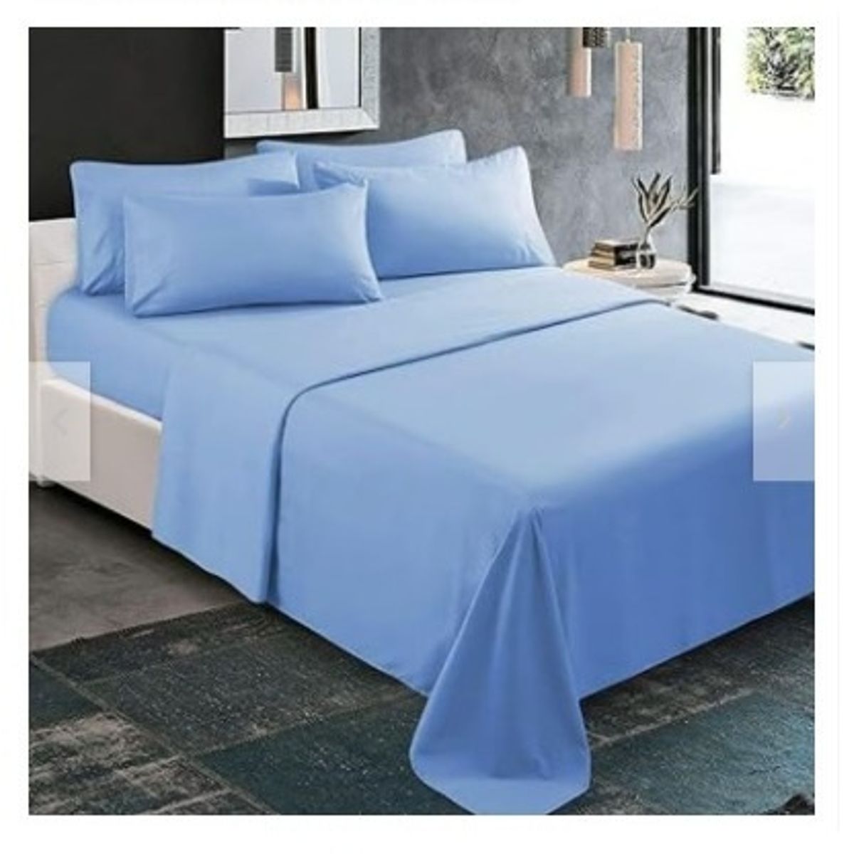 GENERICO - Sabanas De Algodón Bramante King celeste
