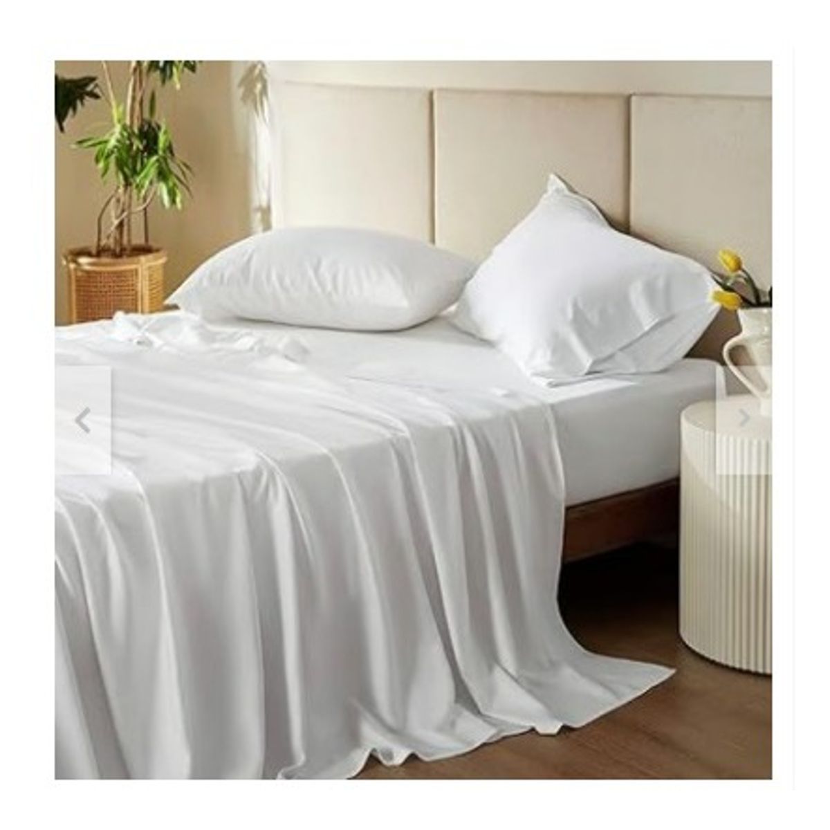 GENERICO - Sabanas De Algodón Bramante King Blanco