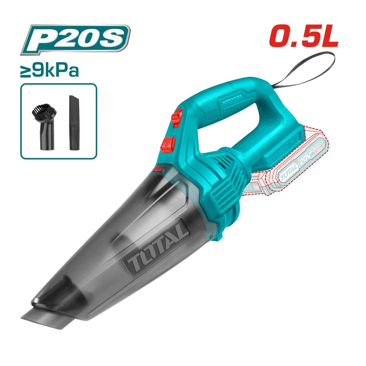 TOTAL TOOLS - Aspiradora 0.5 litros 20v Total