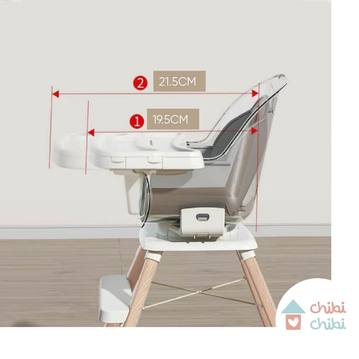 CHIBI CHIBI - Silla de comer 360 grados - Gris