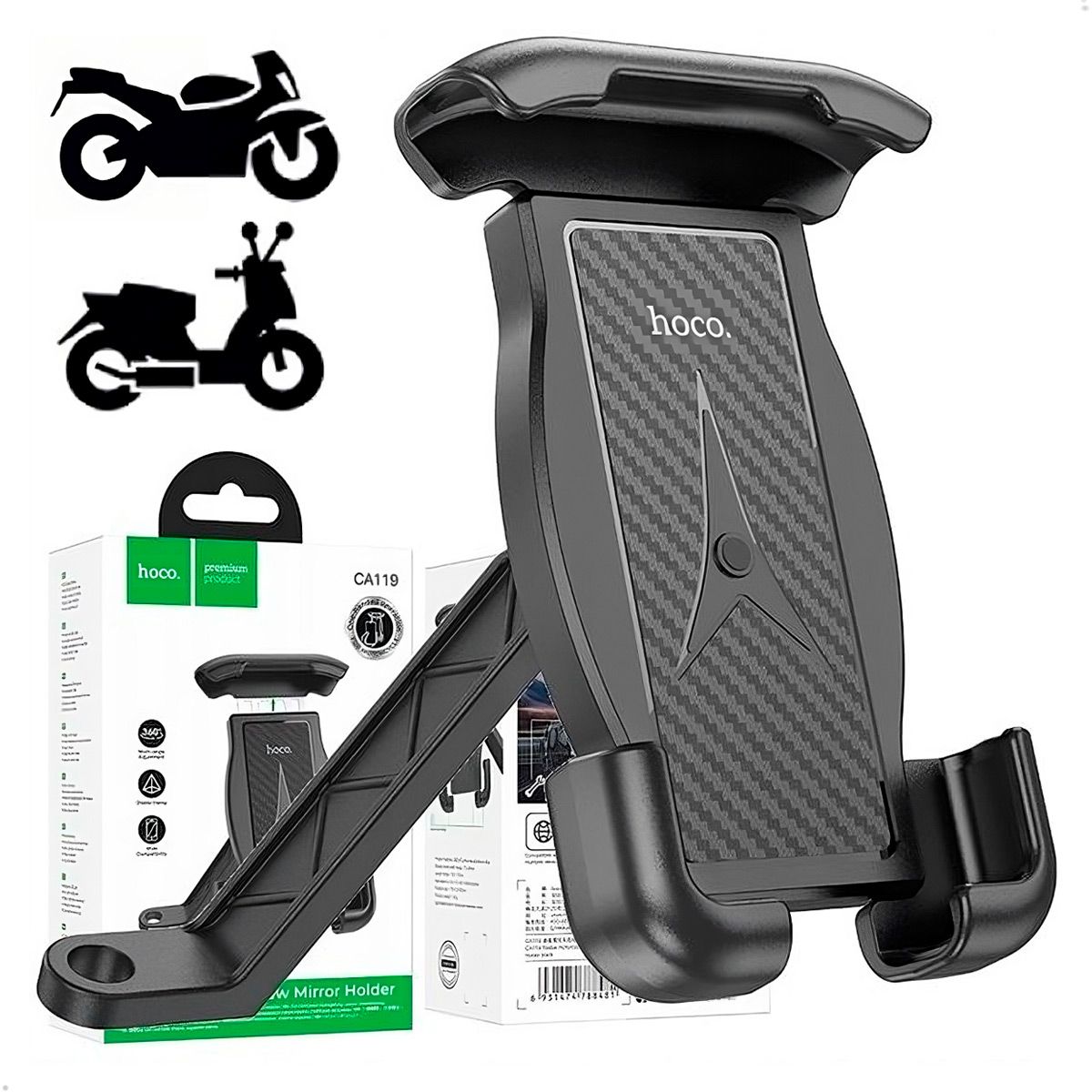 HOCO - Soporte De Moto bicicleta scooter Hoco Ca119 Negro