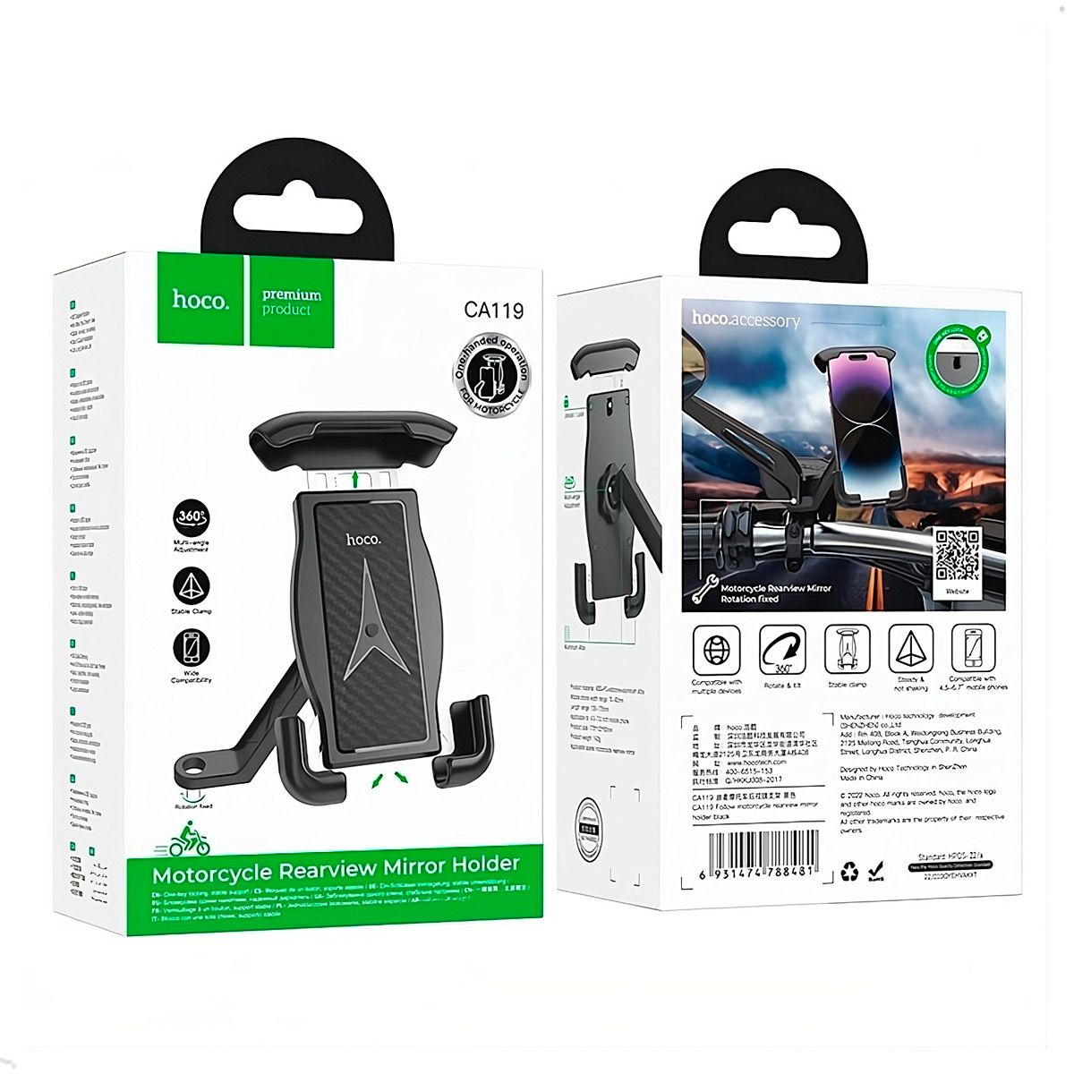 HOCO - Soporte De Moto bicicleta scooter Hoco Ca119 Negro