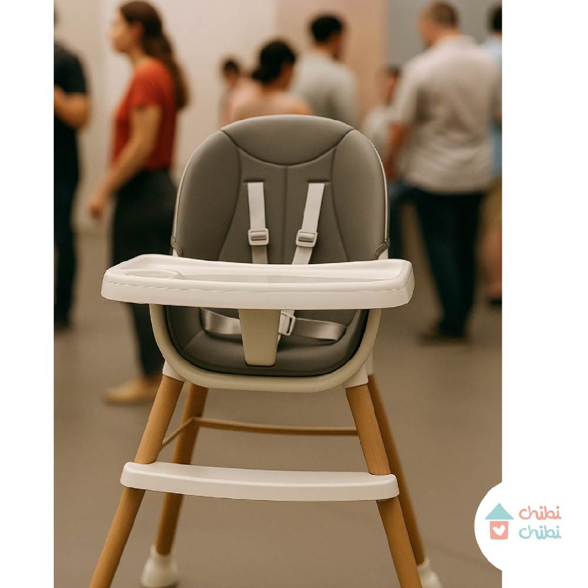 CHIBI CHIBI - Silla de comer 5 en 1 - Gris