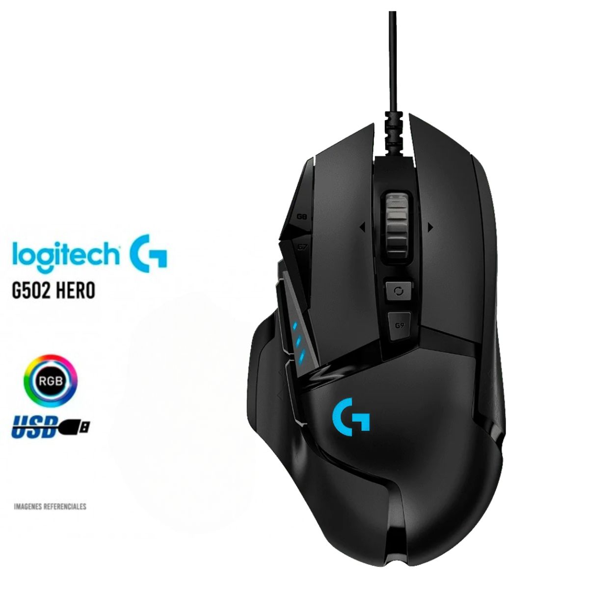LOGITECH - MOUSE LOGITECH G502 HERO 16000 DPI RGB BLACK
