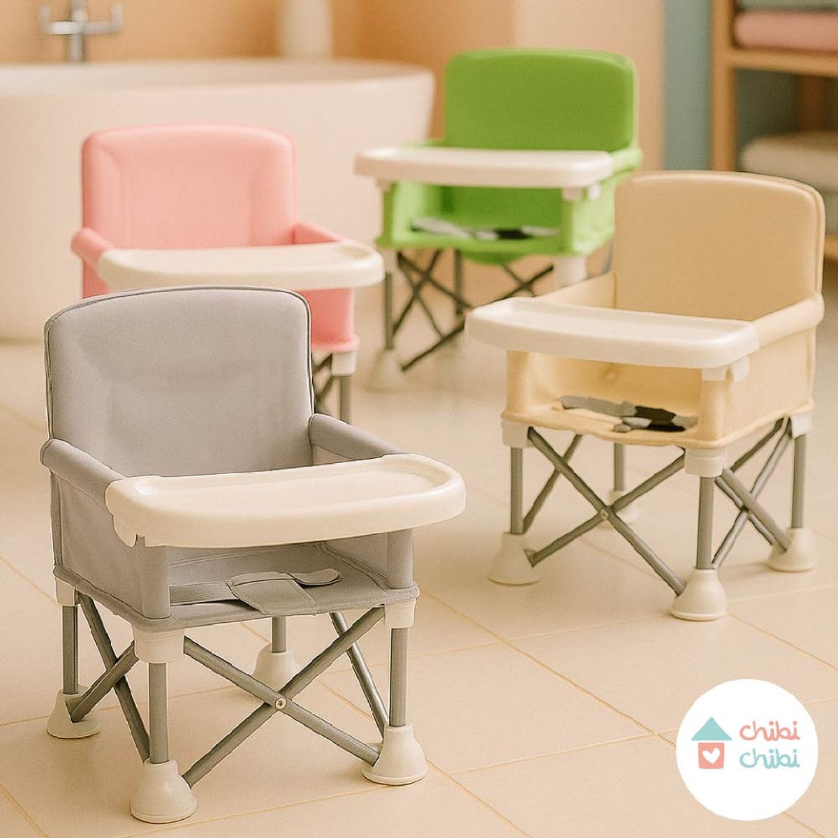 CHIBI CHIBI - Silla de comer portátil- rosa