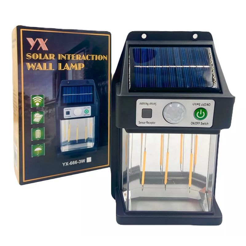 GENERICO - Lampara con panel solar recargable para exteriores 3 Led