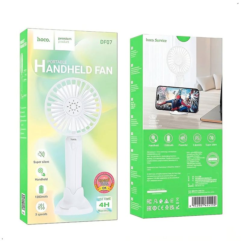 HOCO - VENTILADOR PORTATIL HOCO MANO DF07 RECARGABLE