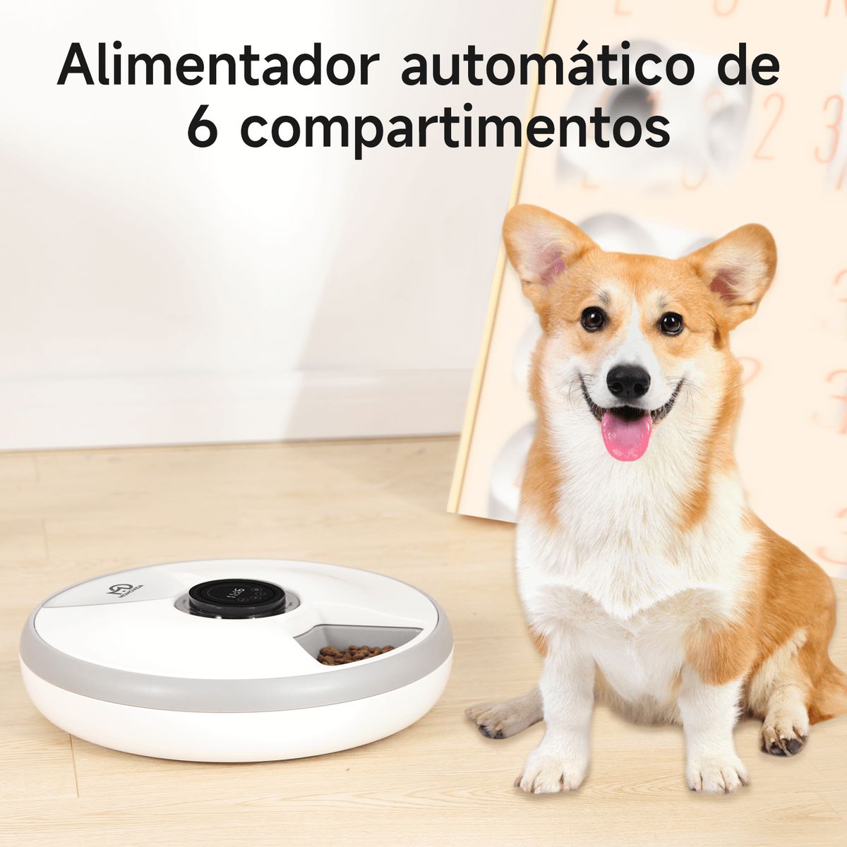 MOMOVIDA - Comedero automático de 6 compartimientos para Mascotas PF-1