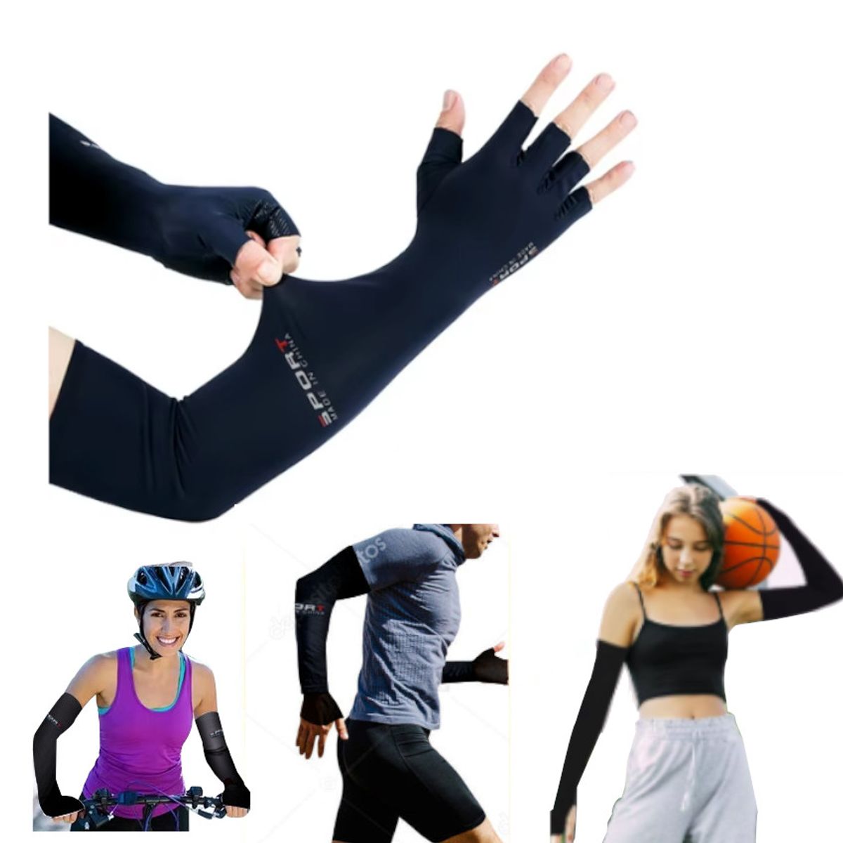 GENERICO - Mangas Deportiva Ajustable Proteccion Uv Ciclismo Basketball