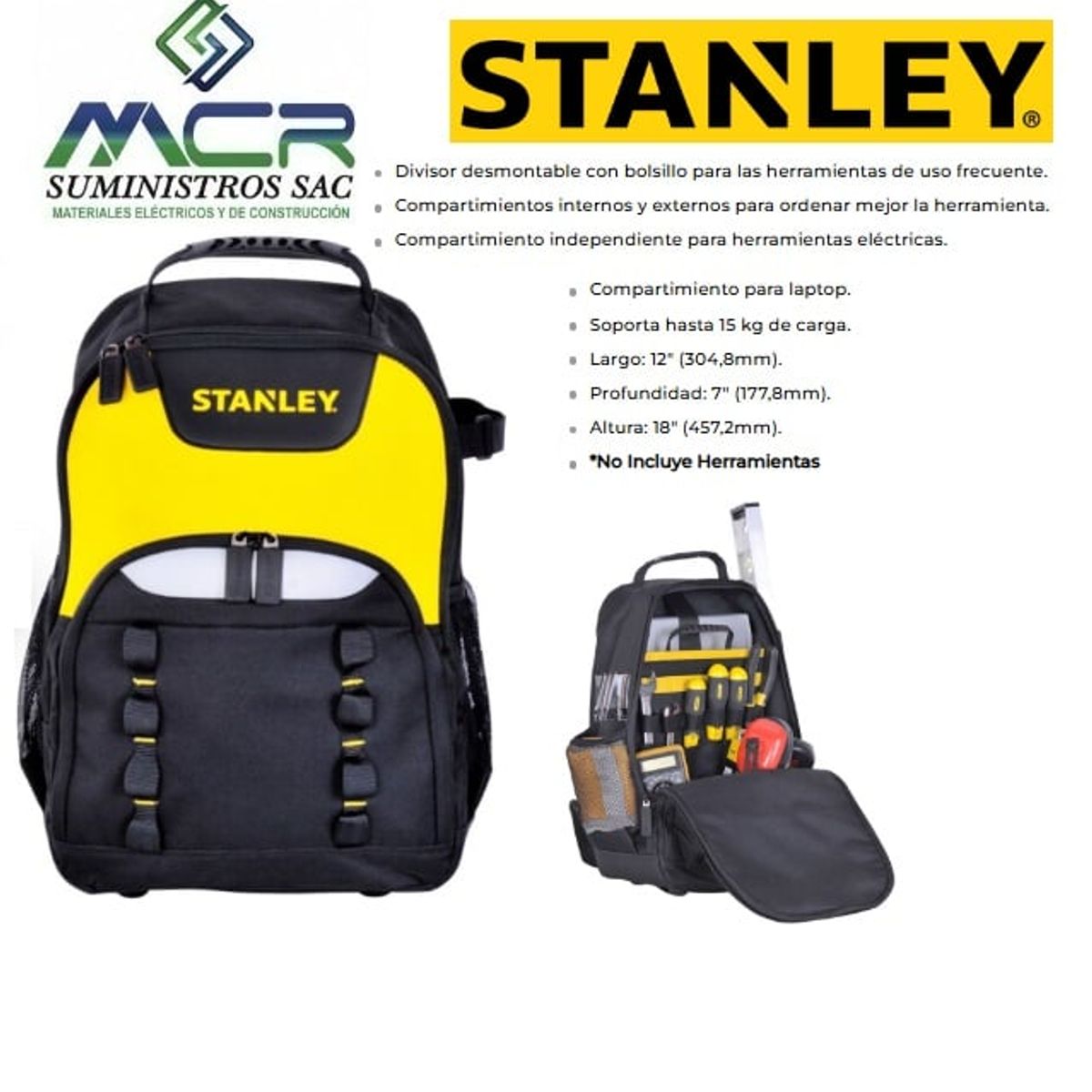 TRUPER - Mochila portaherramientas y portalaptop STANLEY ALTO 457cm