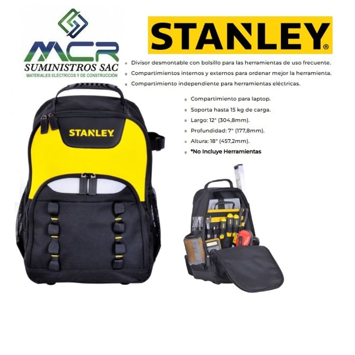 TRUPER - Mochila portaherramientas y portalaptop STANLEY ALTO 457cm