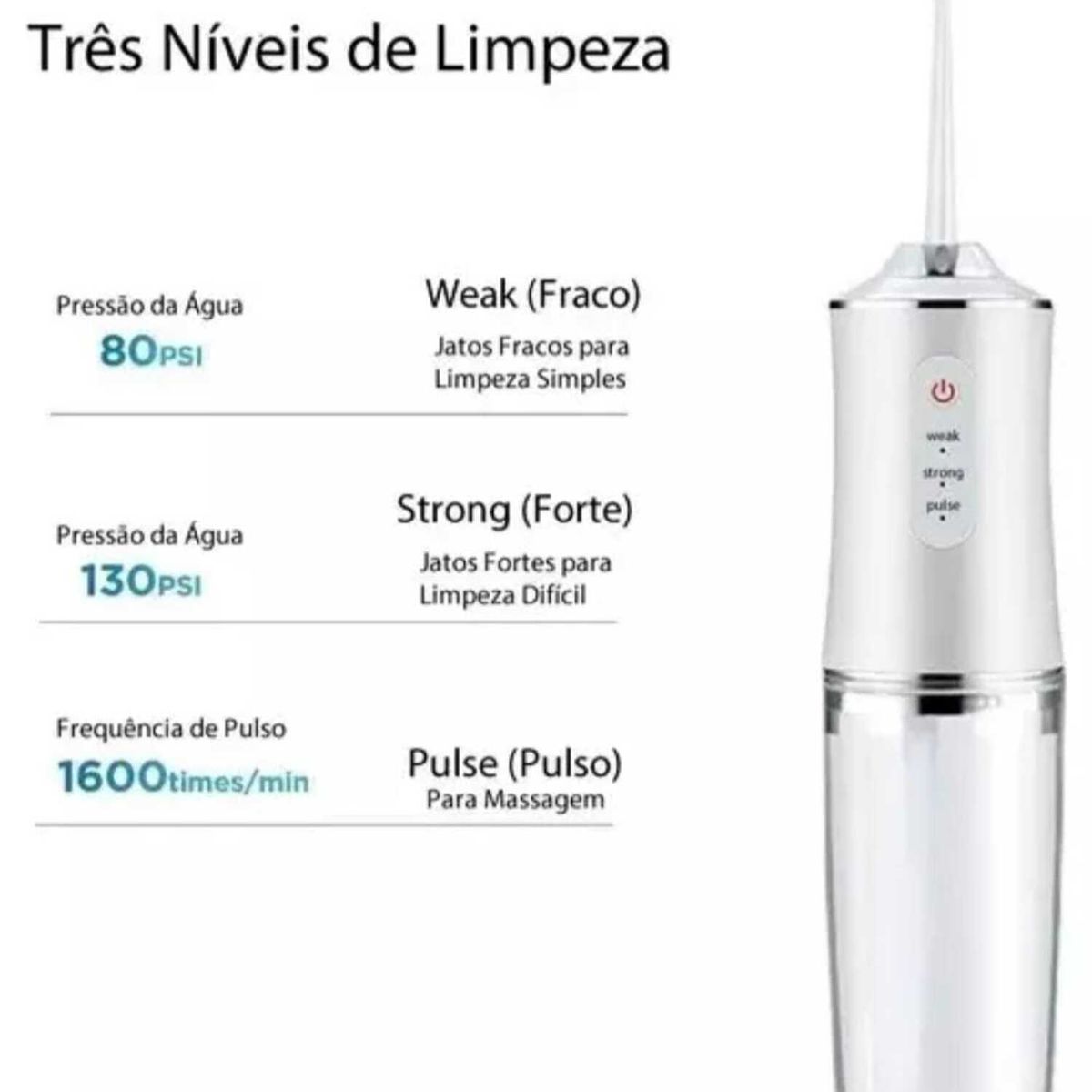 GENERICO - Irrigador de dientes inalámbrico y portátil recargable