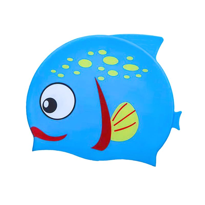GENERICO - GORRO PARA NATACIÓN NUDE SILICONA NIÑOS PEZ CELESTE