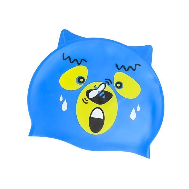 GENERICO - GORRO PARA NATACIÓN NUDE SILICONA NIÑOS OSO CELESTE