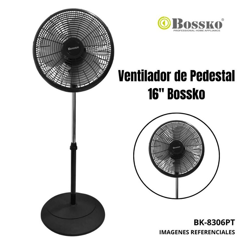 BOSSKO - VENTILADOR 16” PEDESTAL BOSSKO BK-8306PT