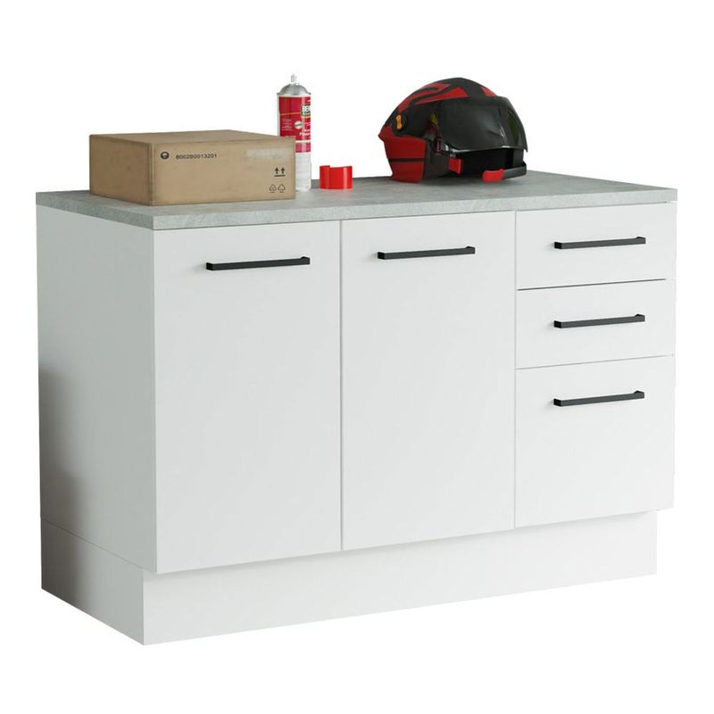 MADESA - Mueble Multiuso para Garaje Agata 120 cm 2 Puertas 3 Cajones