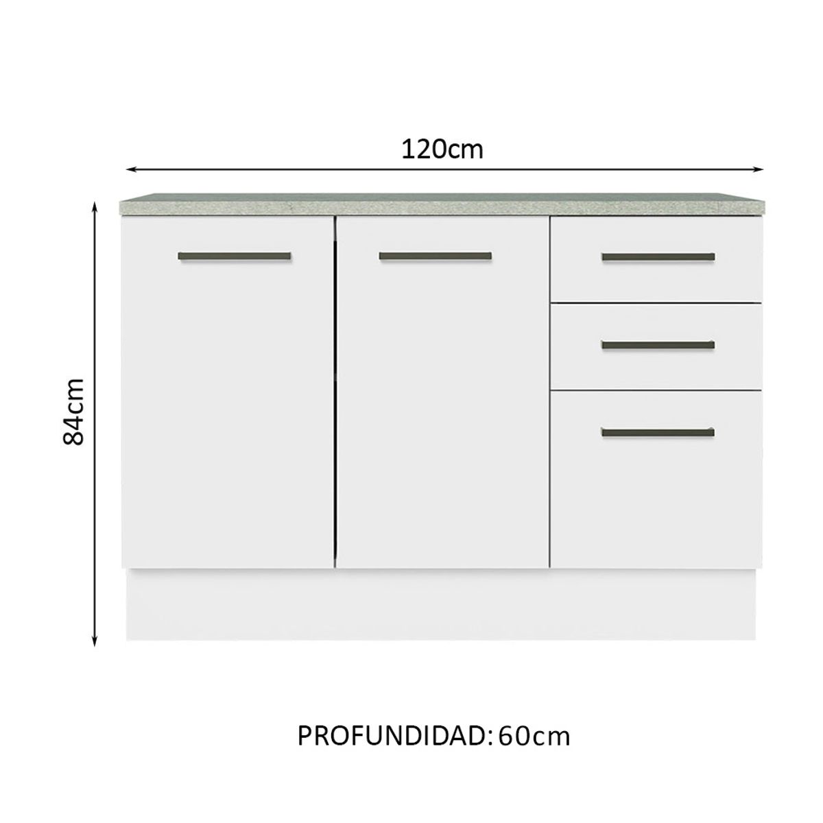 MADESA - Mueble Multiuso para Garaje Agata 120 cm 2 Puertas 3 Cajones