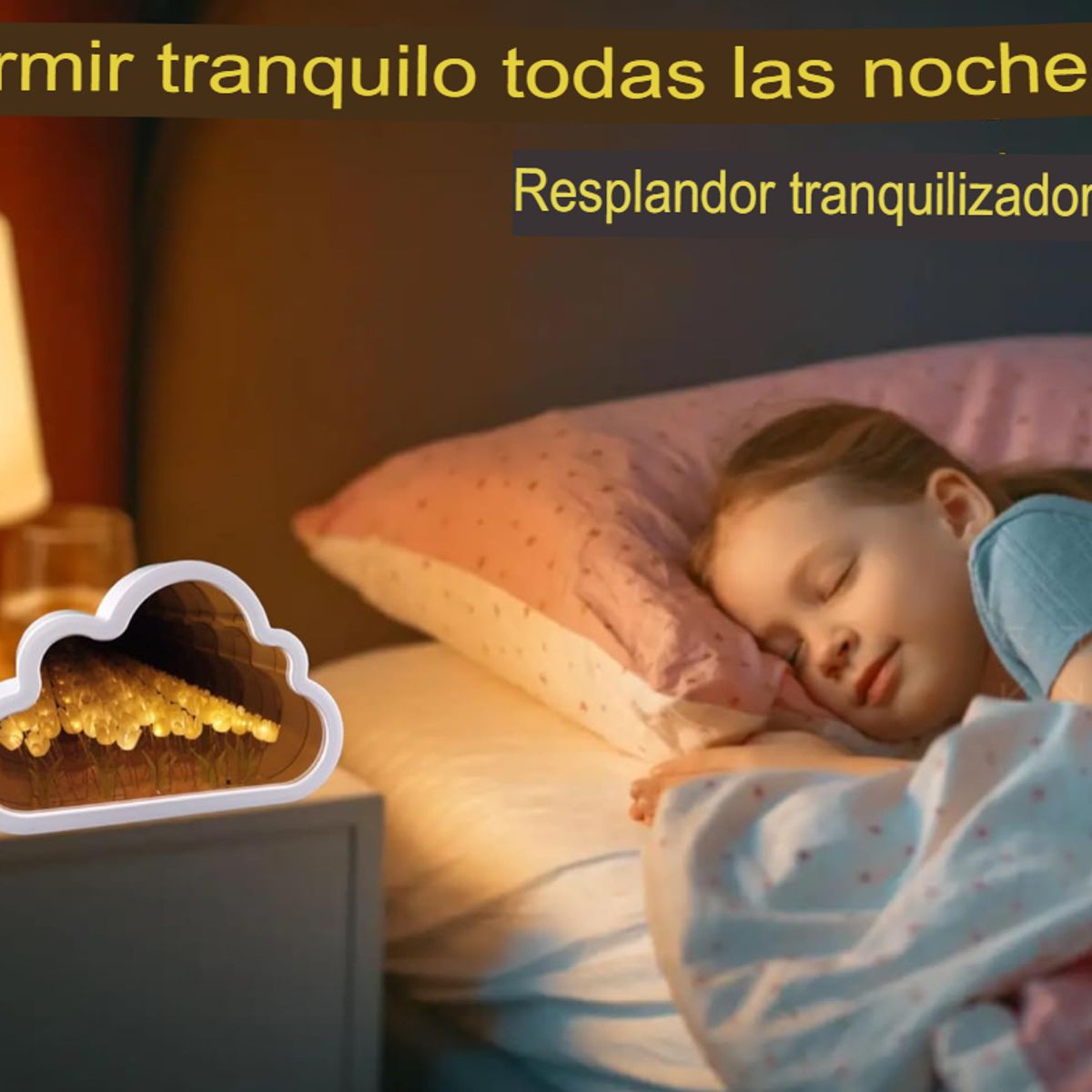 GENERICO - LÁMPARA GRANDE TULIPANES ESPEJO FORMA DE NUBE 3D LUCES PARA ARMAR