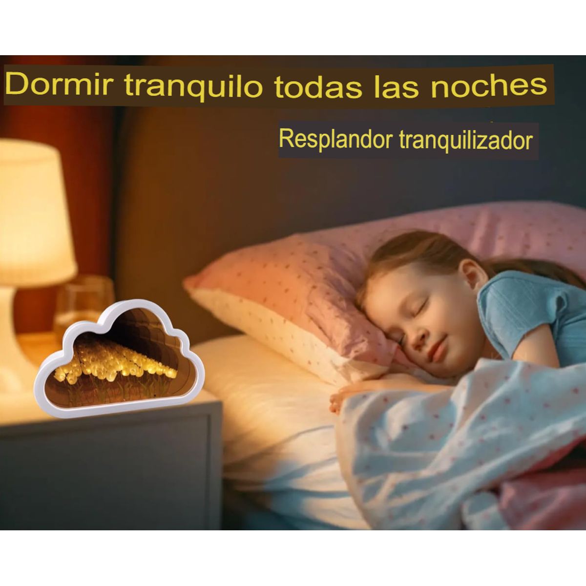 GENERICO - LÁMPARA GRANDE TULIPANES ESPEJO FORMA DE NUBE 3D LUCES PARA ARMAR