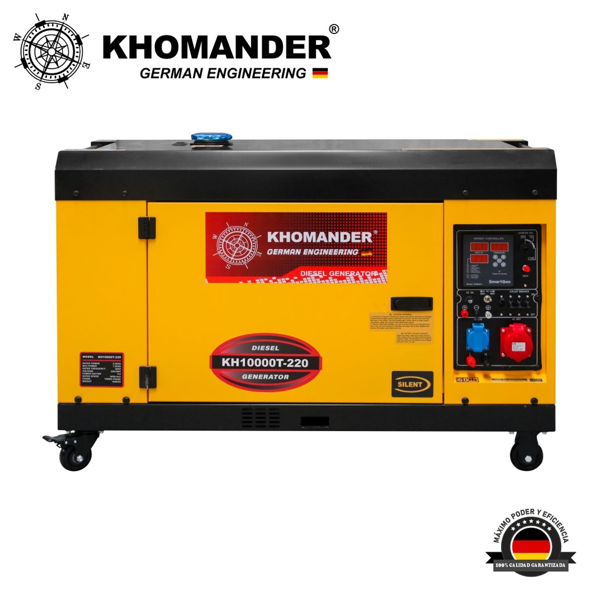 KHOMANDER - Generador Diesel Encapsulado 7.0 KW Trifásico 220V- Khomander
