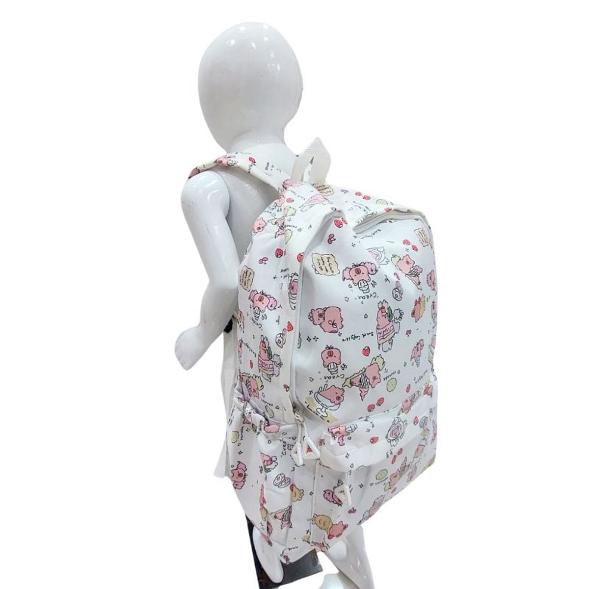 GENERICO - Mochila Kawaii Capibara Blanca