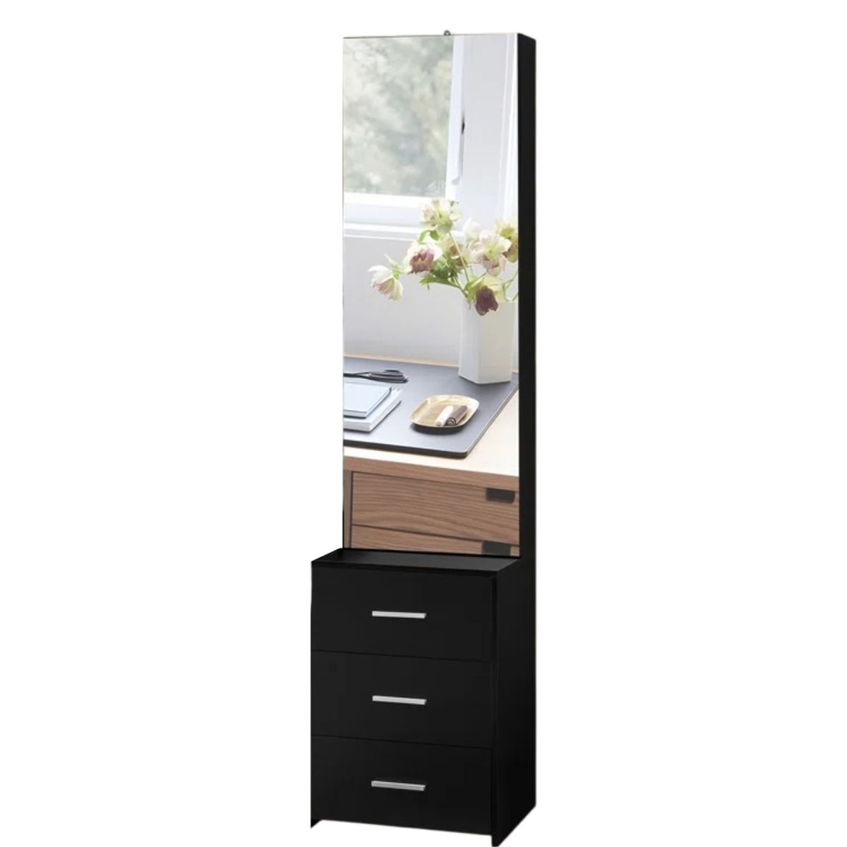 GENERICO - Tocador con Espejo Vanny Negro Petrox Home