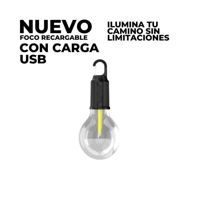 GENERICO - Foco Recargable Usb Lampara Portatil Con Gancho