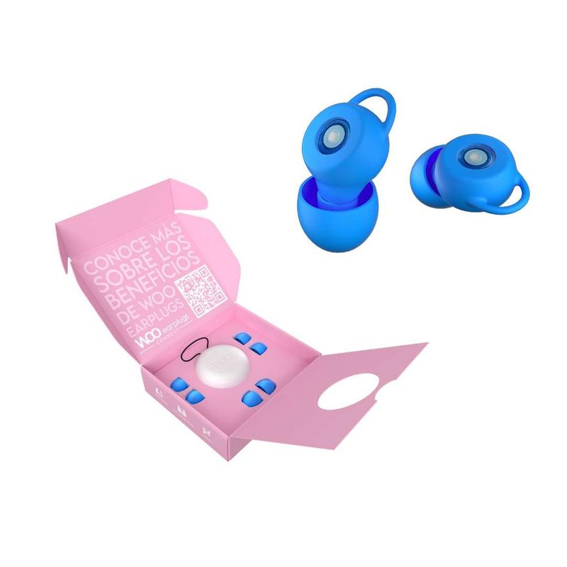 WOO EARPLUGS - Woo Earplugs Connect Tapones Auditivos 16db - Azul