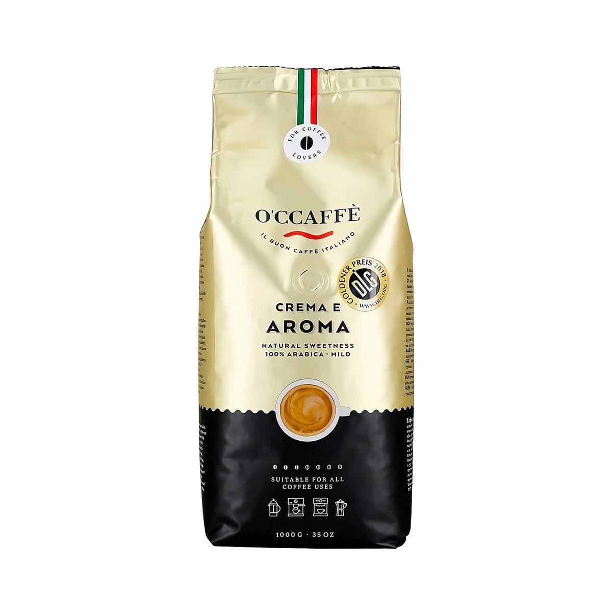 OCCAFFE - Café en grano Occaffe Crema e Aroma 1 KG