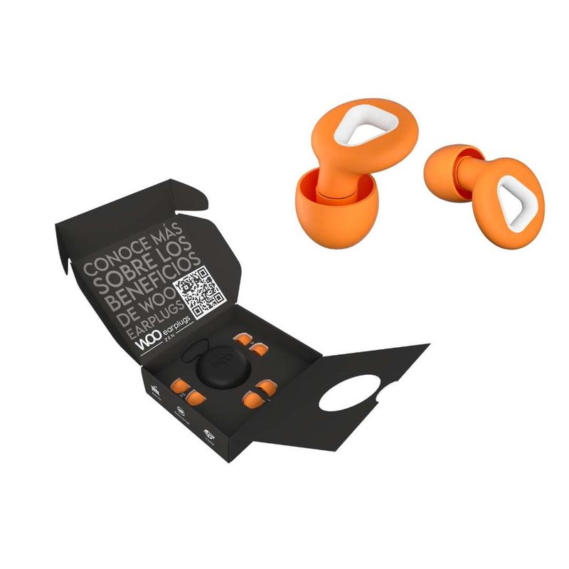 WOO EARPLUGS - Woo Earplugs Zen Tapones Auditivos Reutilizables 30db - Naranja