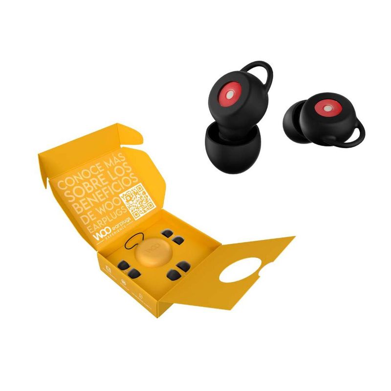 WOO EARPLUGS - Woo Earplugs Experience Tapones Auditivos 20db - Negro