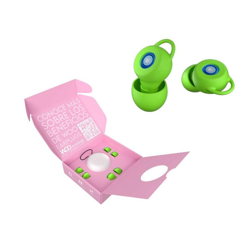 WOO EARPLUGS - Woo Earplugs Connect Tapones Auditivos 16db - Verde