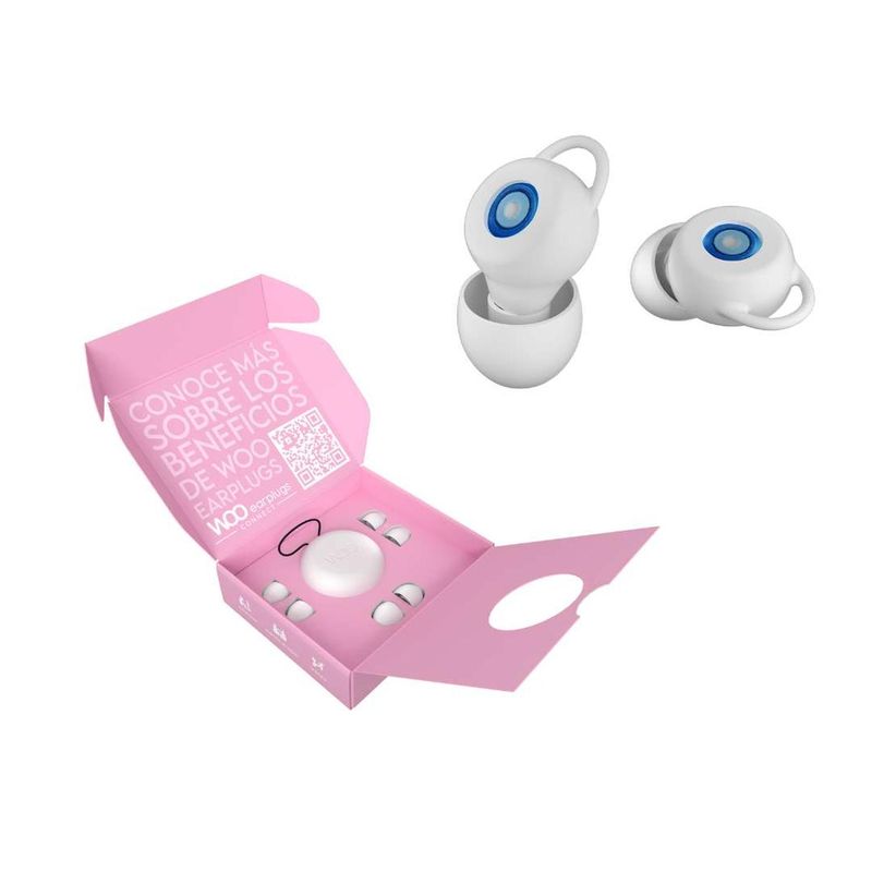 WOO EARPLUGS - Woo Earplugs Connect Tapones Auditivos 16db - Blanco