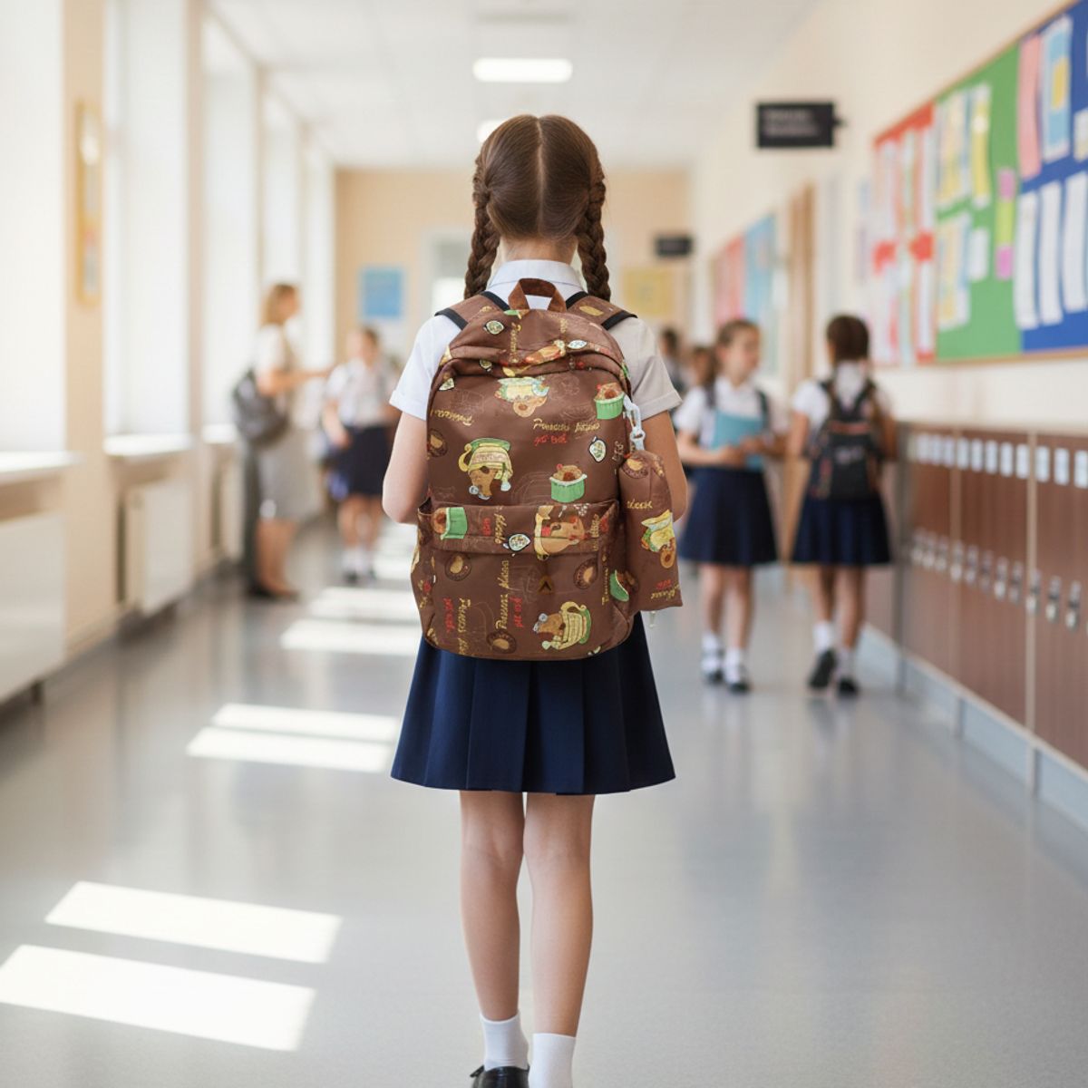 GENERICO - Mochila Kawaii Capibara Marrón