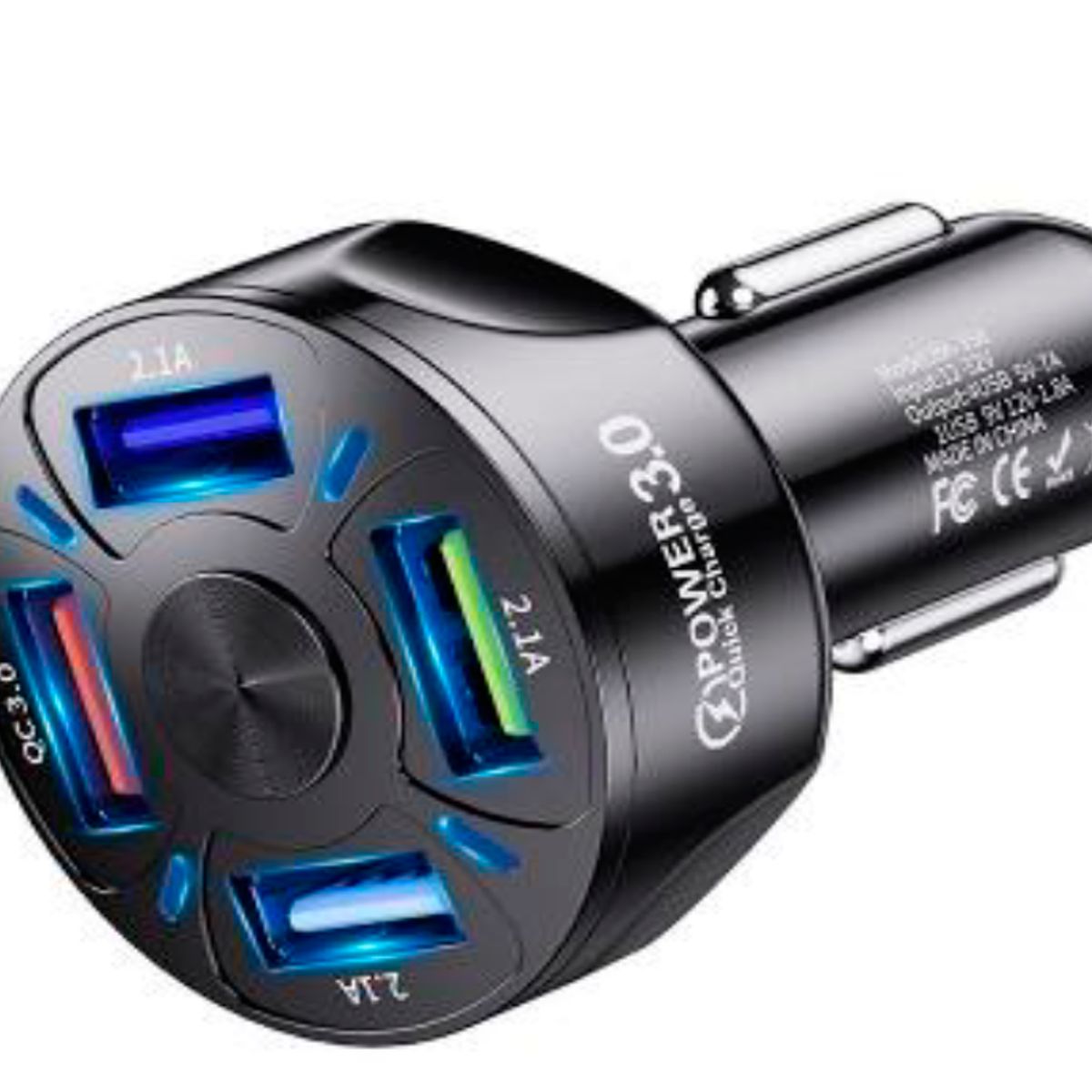 GENERICO - Cargador Cenicero Para Auto 4 Usb 48w QC 3.0