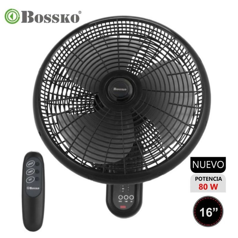 BOSSKO - Ventilador de Pared Bossko con Control Remoto BK-8210PD