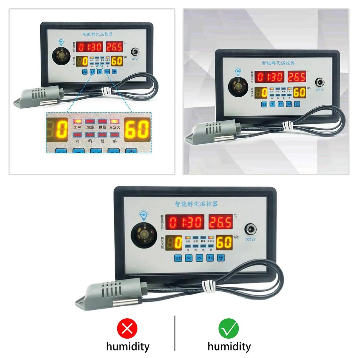 GENERICO - TERMOSTATO DIGITAL ZFX-W9002 CON OVOSCOPIO INTEGRADO 220V