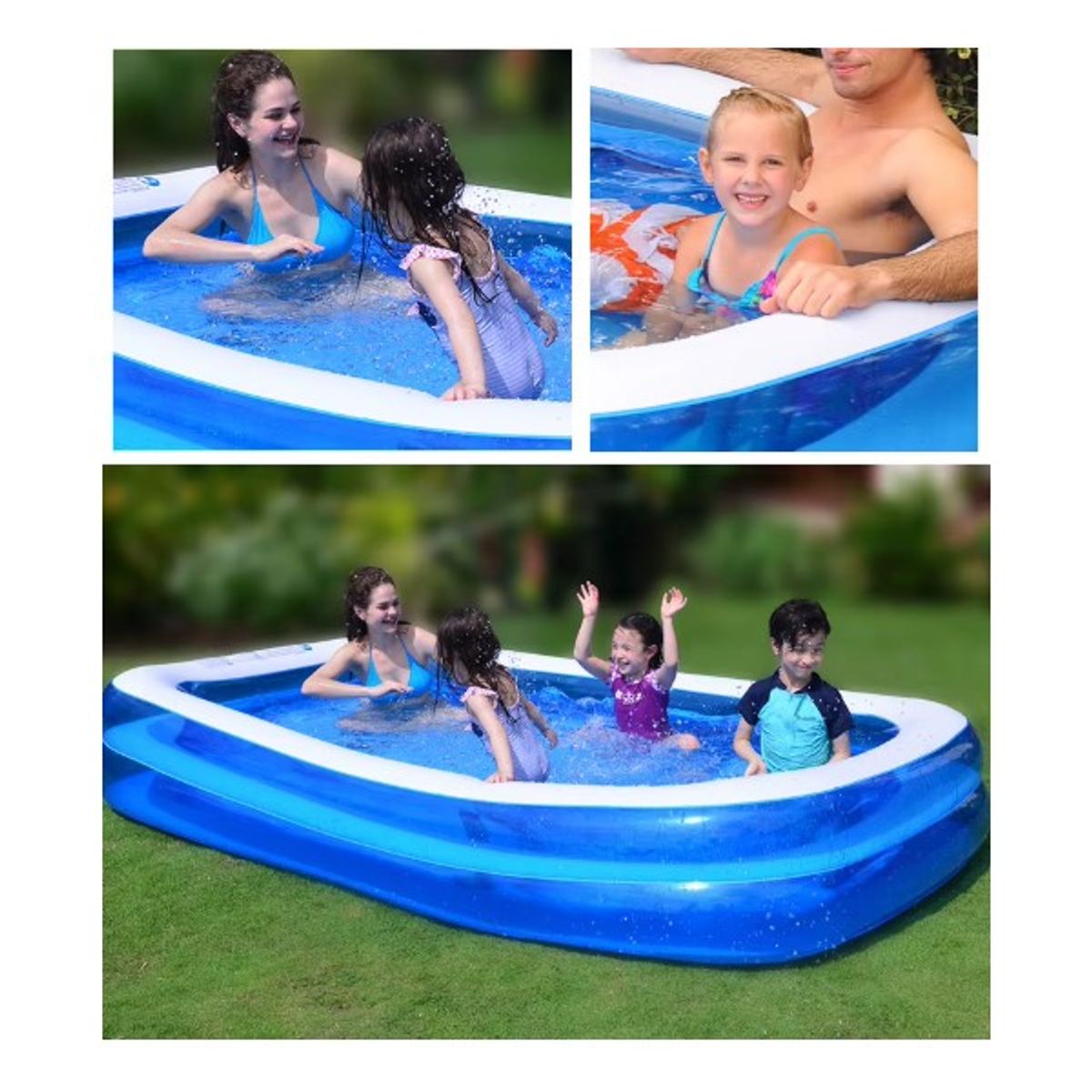 GENERICO - Piscina Inflable Rectangular 260cm x 175cm x 55cm