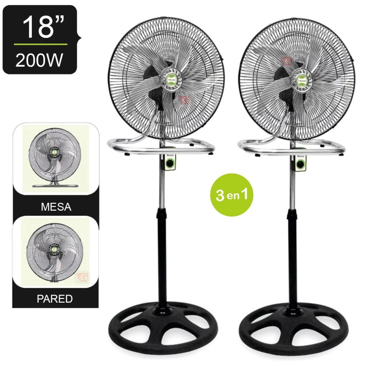 BOSSKO - Ventiladores 3 en 1 DE 18' Bossko BK-8219VING x 2Unidades