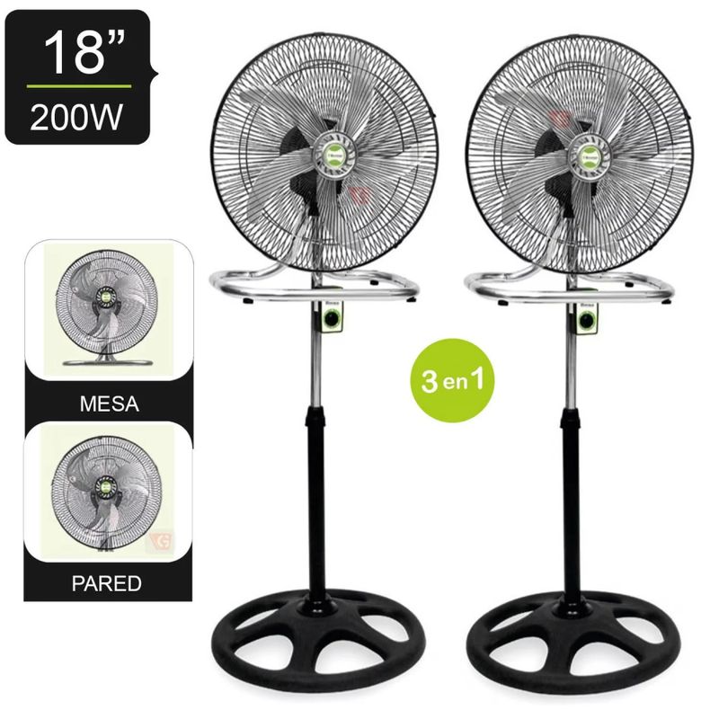 BOSSKO - Ventiladores 3 en 1 DE 18' Bossko BK-8219VING x 2 Unidades