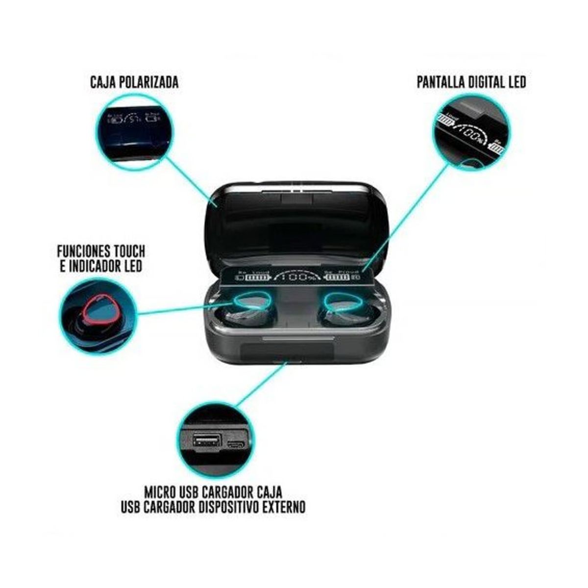 OEM - Pack x2 Audífonos Inalámbricos Bluetooth F9