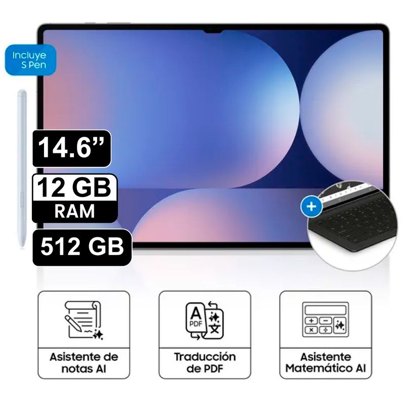 SAMSUNG - Tablet Samsung Galaxy Tab S10 Ultra 14.6 Pulg 512GB 12GB RAM con Teclado Gray