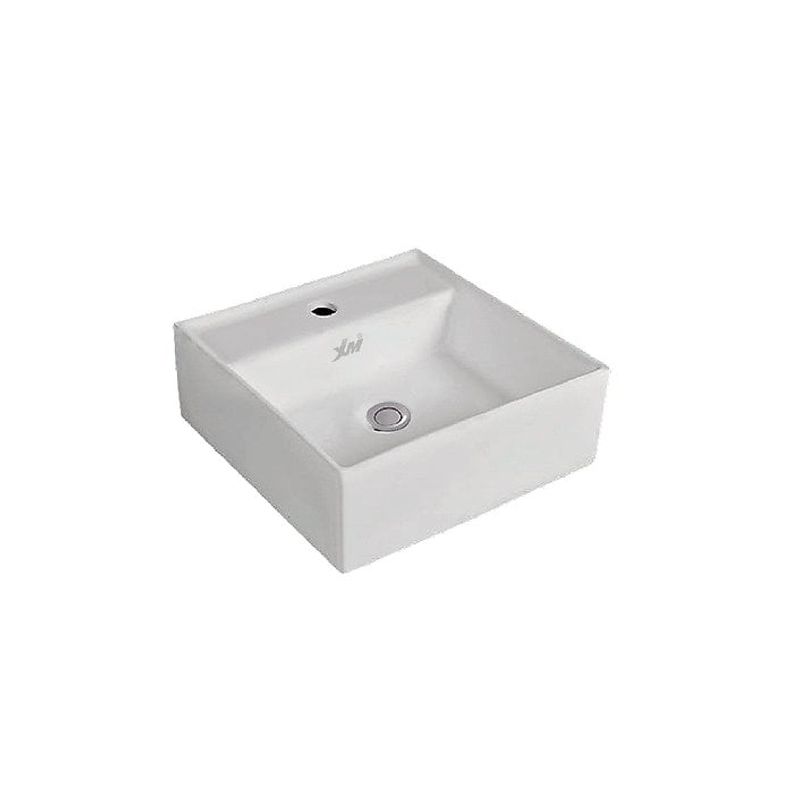XM - Bowl Lavabo Ovalin de Loza Cuadrado  Blanco