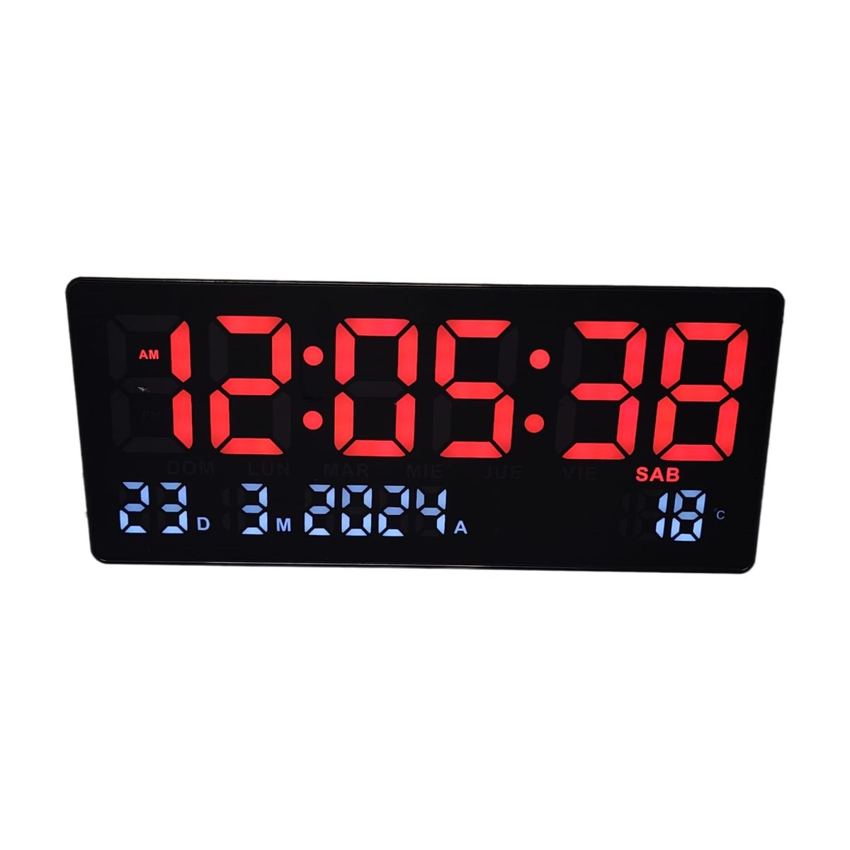 GENERICO - Reloj Digital de Pared con Fecha y Temperatura 36x16cm