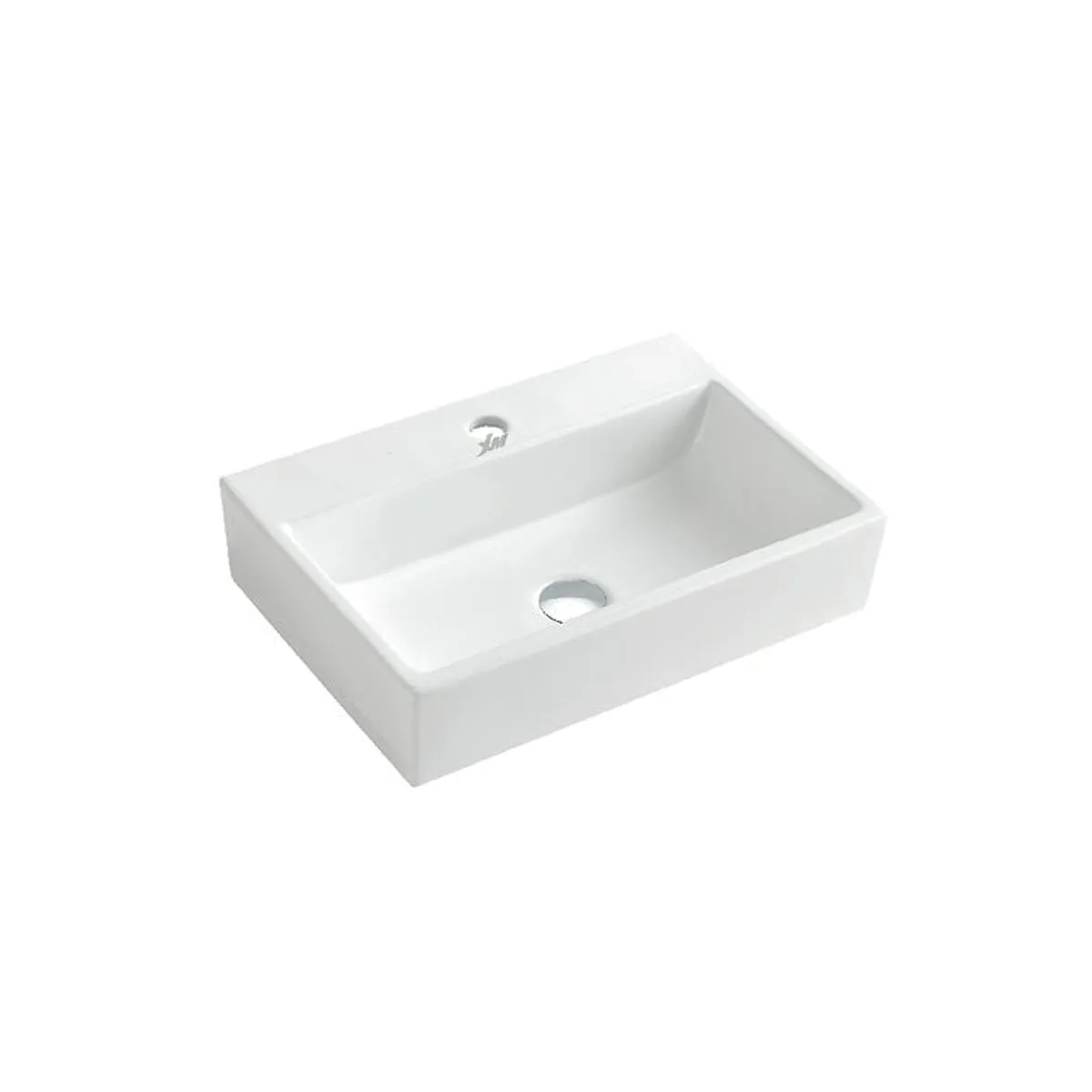 XM - Bowl Lavabo Ovalin de Loza Rectangular Blanco