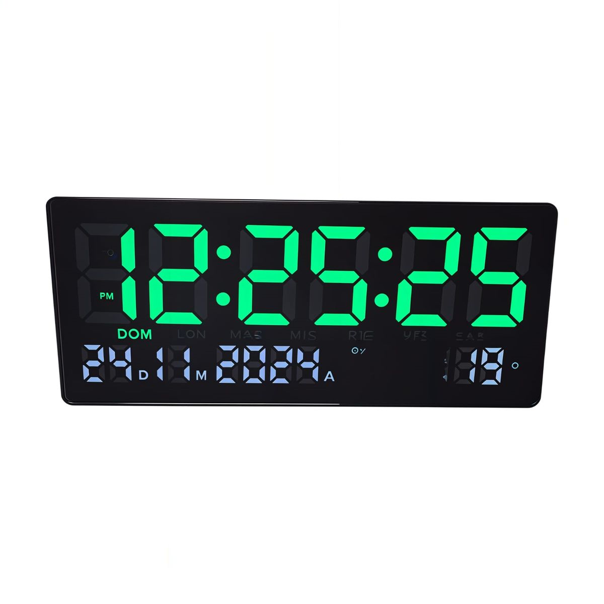 GENERICO - Reloj Digital de Pared con Fecha y Temperatura 36x16cm