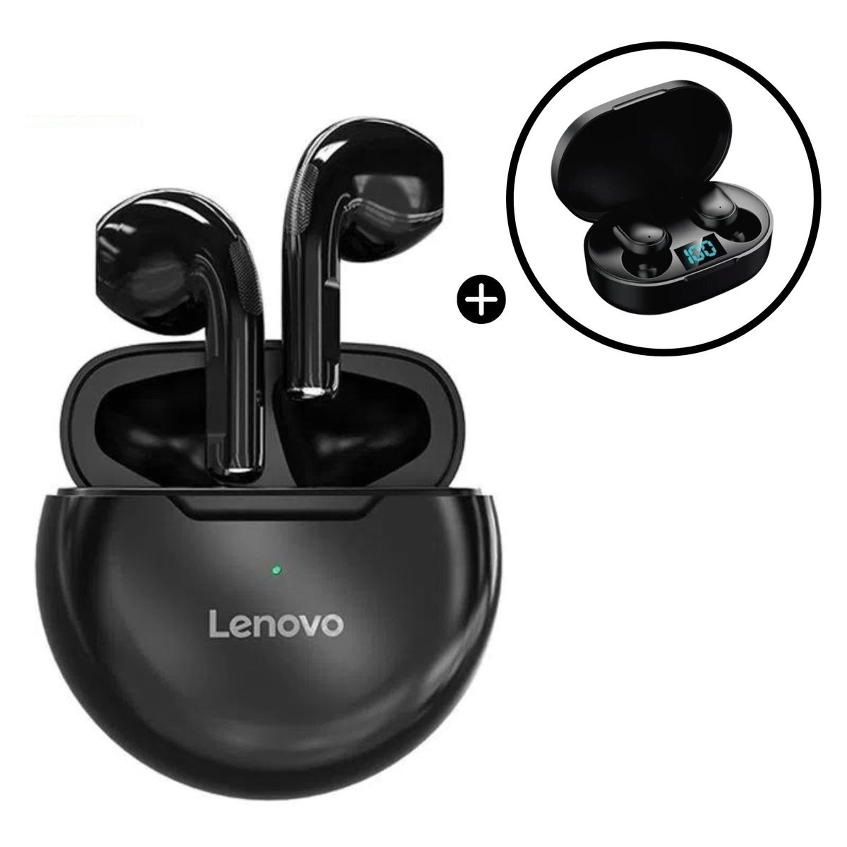 LENOVO - Audífonos Bluetooth Lenovo HT38 + Audífonos inalámbrico OEM E7S -Negro